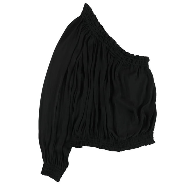 bar III Blusa de un solo hombro para mujer, negro, grande