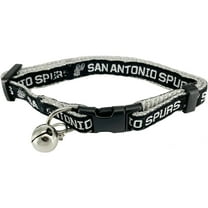 Pets First Plastic, Metal, Nylon & Polyester Sport San Antonio Spurs NBA Fashion Cat Collar, Gray, S