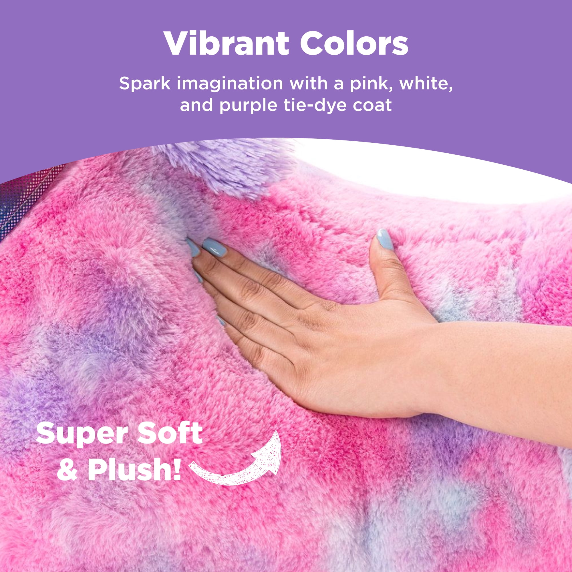 Best Choice Products 52in Kids Large Plush Unicorn, Life-Size Stuffed Animal Toy w/ Rainbow Details - Tie-Dye Faux Fur