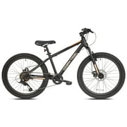 Ozark Trail 24" M.1 Mountain Bicycle, 8 Speed, Black, Fits Riders 4'6" - 5'6", Teen, Unisex