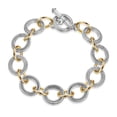 thumbnail image 1 of Mytys Link Bracelet Two tone Circles Chain Silver and Gold Wire Cable Bangle Designer Inspired Bracelets for Women, 1 of 5