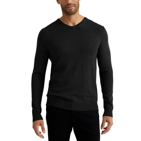 Ma Croix Mens Casual Fashion Soft Knit Pullover Long Sleeve Solid V Neck Sweatshirt