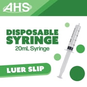 20mL Luer Slip Syringe (50Pack), Sterile, Individually Wrapped, Syringes for Liquid, Scientific Labs, Feeding Syringes for Pets, Measurement, Medicine, Dispensing, Oral, Clear