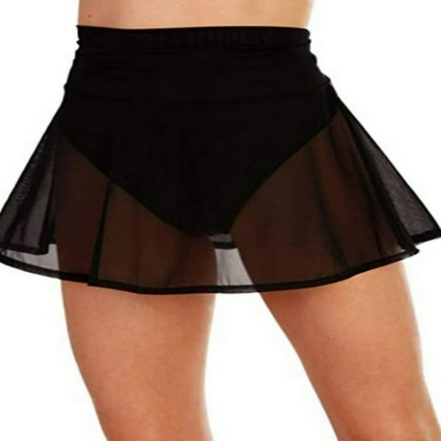 Jupes Mini en Maille Transparente pour Femmes Taille Haute Transparentes pour la Plage