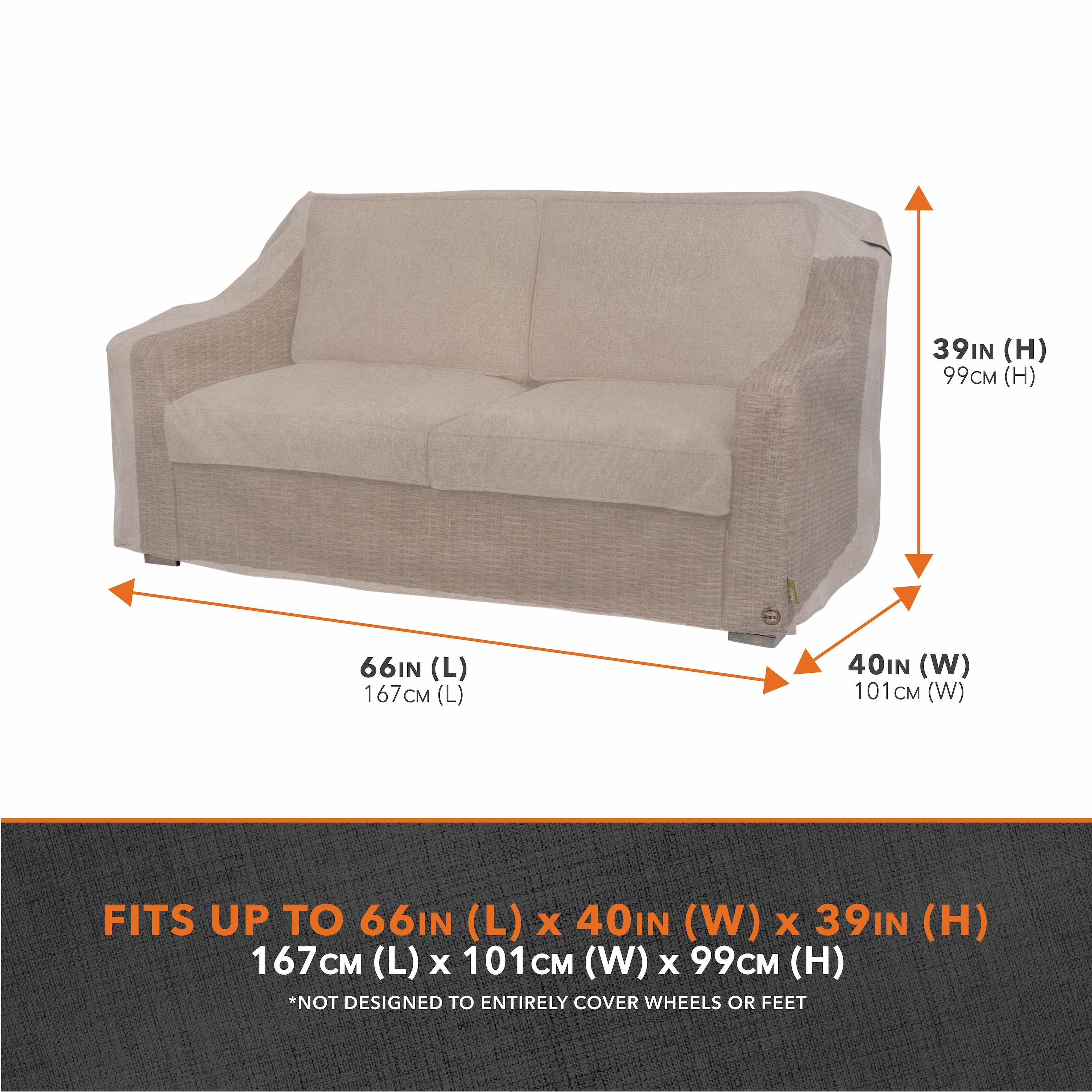 Modern Leisure Garrison Patio Loveseat Cover, Waterproof, 66"L X 40"W X 39"H, Sandstone