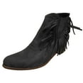 thumbnail image 2 of Wavsuf Winter Boots for Women on Fringes Fashion Short Ankle-High Black Shoes Size 39, 2 of 5