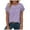 Purple, variant on TTUHYWXI Women's Casual Round Neck Basic Pleated Tops Short Sleeve Loose Fit Curved Keyhole Back Chiffon Blouses Tshirts (Pink, M)