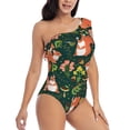thumbnail image 3 of Wukai Forest Squirrel Chic One Shoulder Swimwear with Ruffle Design and Tummy Control Skirt: Fashionable, Supportive, Comfortable for Beach-Large, 3 of 7
