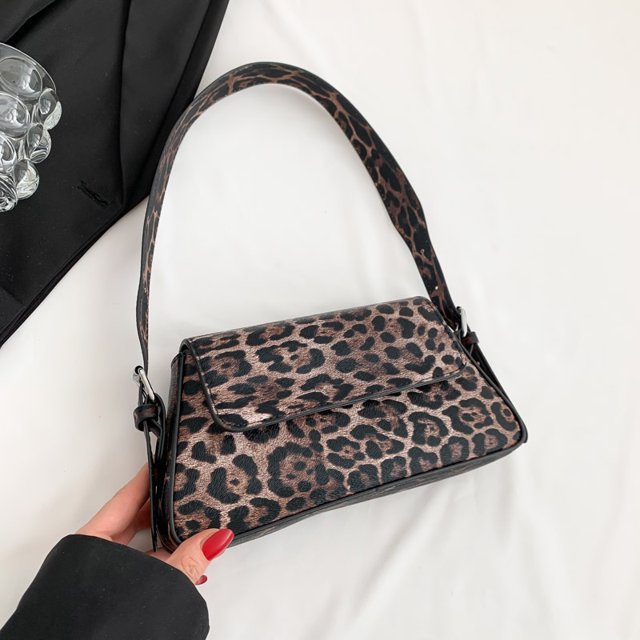 Bolso de mano de cuero de PU para mujer, bandolera de Color sólido, bolsos de viaje con estampado de leopardo