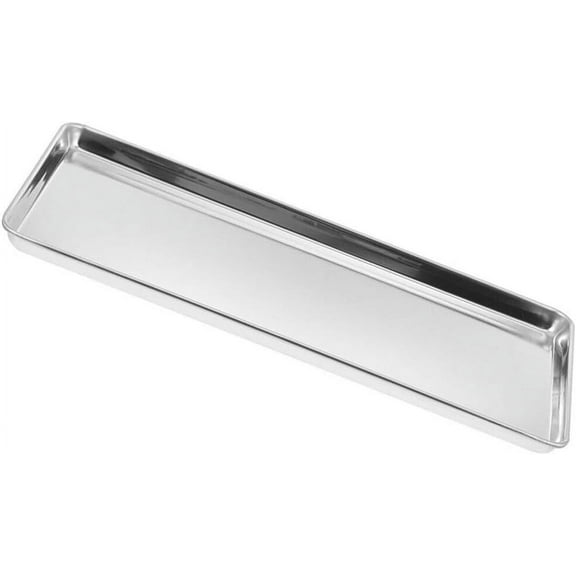 Kichvoe Stainless Steel Serving Platter Rectangle Dinner Plate Barbecue Grill Tray Metal Oven Baking Sheets Steaming Fish Dish Prep Tray for BBQ Seafood Noodles