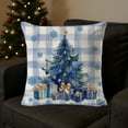thumbnail image 5 of NWOKYZGH 1Pc Winter Snowman Joy Snowflake Christmas Throw Pillow Covers, Xmas Tree Winter Holiday Blue Buffalo Plaid Cushion Case Decoration for Sofa Couch, 5 of 6