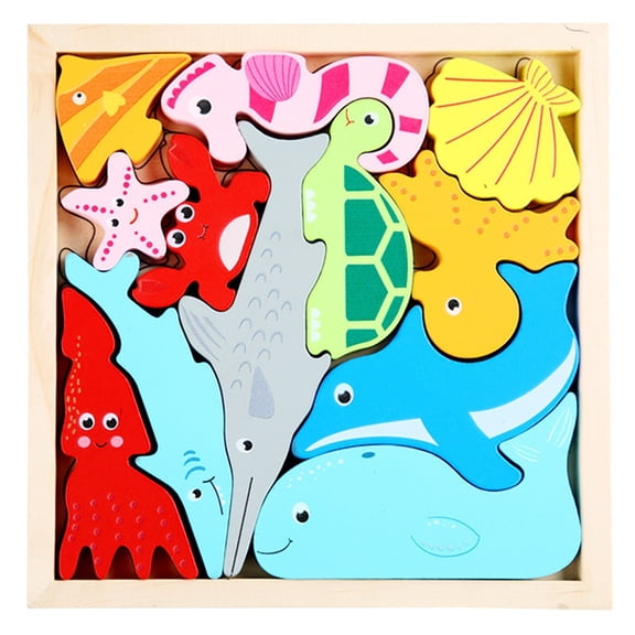 QWANG Wooden Puzzles Dinosaur Stacking Toy For Kids, Boys Age Of 3-6 Years Old, Wooden For Concentration And Motor Skills Training, Montessori Learning Toys