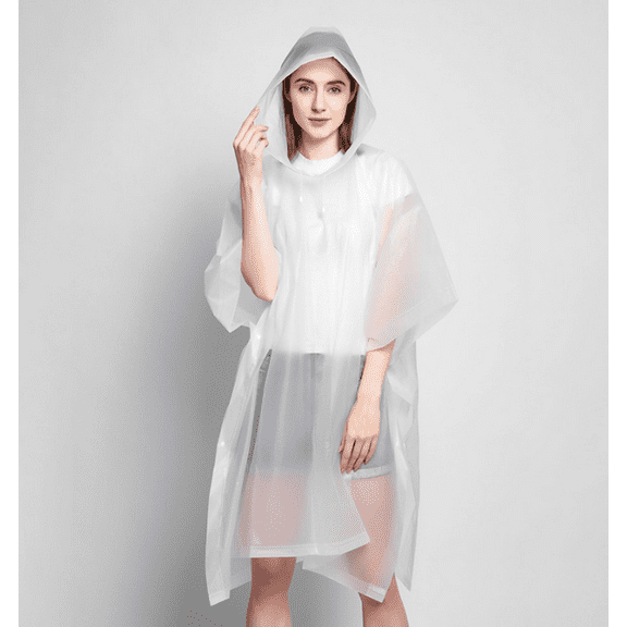 DBOO 2 Pack of Rain Ponchos for Adults Reusable Ponchos for Adults - Waterproof - Adult Rain Poncho with Hood for Travel(Clear)