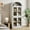Antique White, variant on Studyset 71.6" Tall Kitchen Pantry, Farmhouse Storage Cabinet, Arched Bookshelf with Doors Farmhouse Bookcase 15.83in Depth Display Storage Shelves 71.4in Tall Wooden Display Cabinet Rounded Bookcases