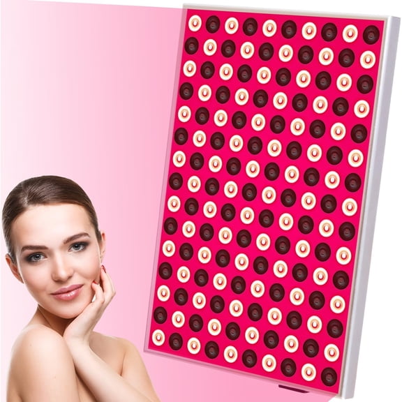 Red Light Therapy Panel for Face and Body, 660nm & 850nm Near Infrared LED Light Box with Stand, Goggles, Hanger and Power Cord, Home Wellness Light Device for Relaxation, Yoga and Reading