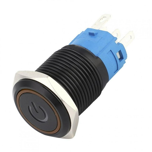 Noref 2 Pcs Interrupteur en Métal Autobloquant 16mm avec Lampe LED