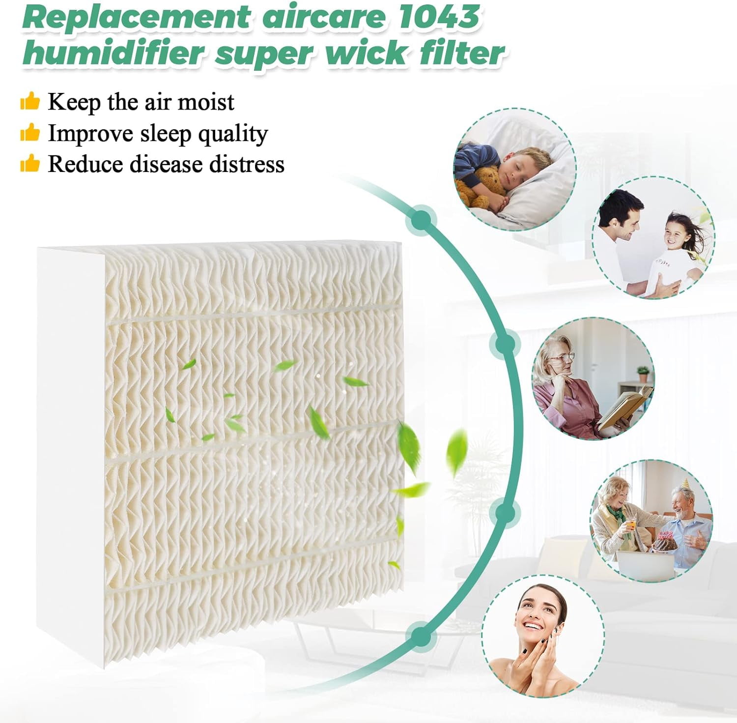 1043  Humidifier Wick Filters 4 Pack  for Essick AirCare EP9500 EP9700 EP9800