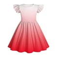 thumbnail image 7 of Spazoro Kids Girls Dresses, Round Neck with Gradient Color 2025 New Style Flutter Sleeves Princess Dress for Child Girls Red Size 9 T, 7 of 7