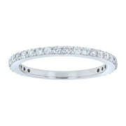 10K White Gold 1/2ct. Diamonds Semi Eternity Wedding Ring by Hollywood Hills Jewelers