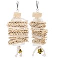 thumbnail image 4 of 2Pcs Bird Chew Toys Parrots Cuttlefish Bone Corn Husk Loofah String Pendant Climbing Biting Toys, 4 of 9