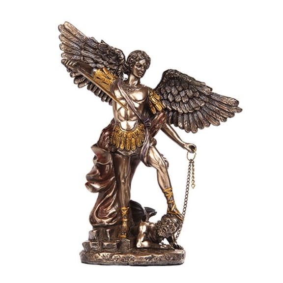Pacific Giftware PTC 6 Inch Small Saint Michael Archangel Bronze Finish Statue Figurine