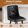 thumbnail image 4 of Firmoz Set of 2 Swivel Bar Stools, PU Leather 24.5" Counter Height Chairs with Back, Industrial Metal Footrest for Kitchen Island, Black, 4 of 11