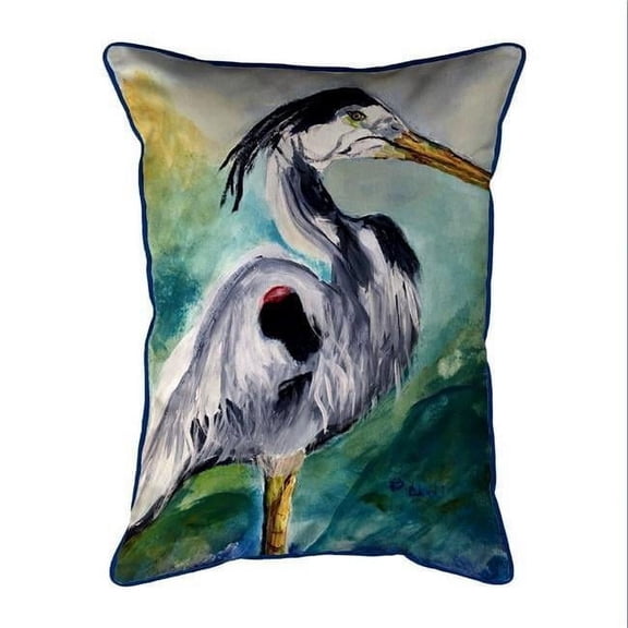 Betsy Drake SN1171 11 x 14 in. Betsys Blue Heron Indoor & Outdoor Pillow, Small