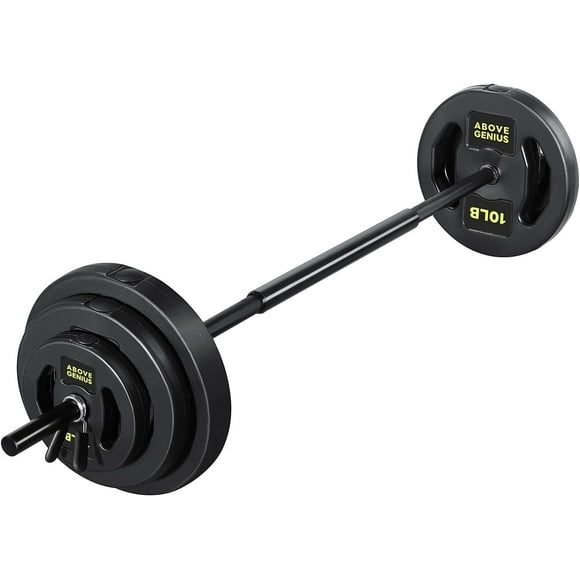 Juego Barbell AboveGenius de 20,4 kg con barra de 130 cm y pesas ajustables