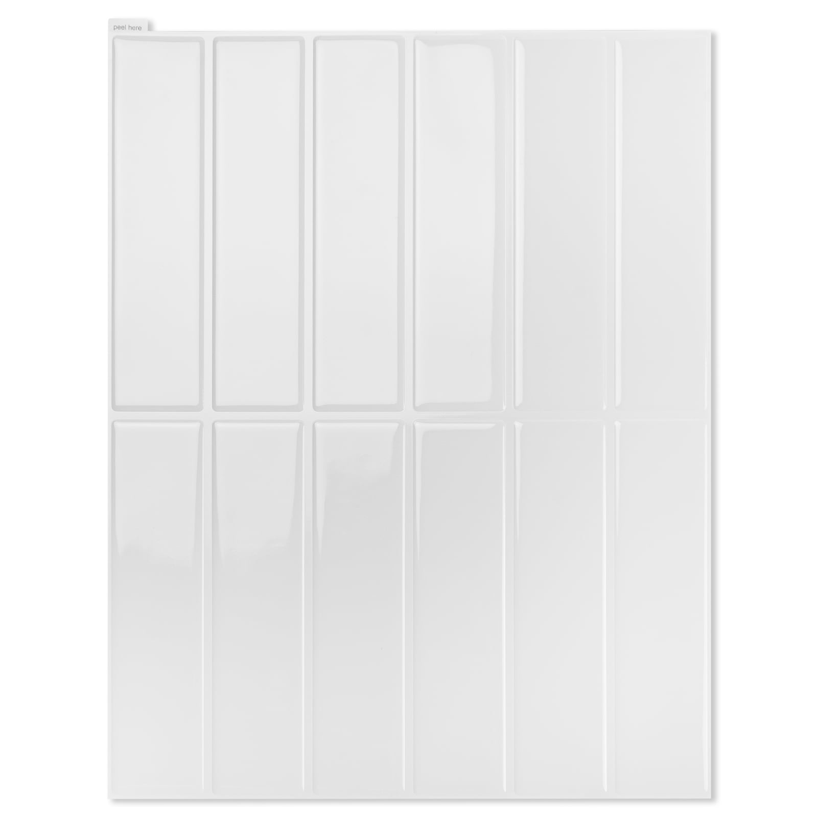 10Pcs Peel and Stick Backsplash Tile,11.4'' x 9'' Subway Tile,Self-Adhesive Wall Tiles for Kitche,Bathroom,RV,Thicker Design in White