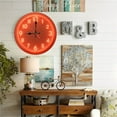 thumbnail image 4 of Orange Neon Clock Wall Decor Home Office 10-Inch Silent Wooden Wall Clock, Battery Operated (AA Batteries Not Included), Artistic Home Decor, 4 of 7