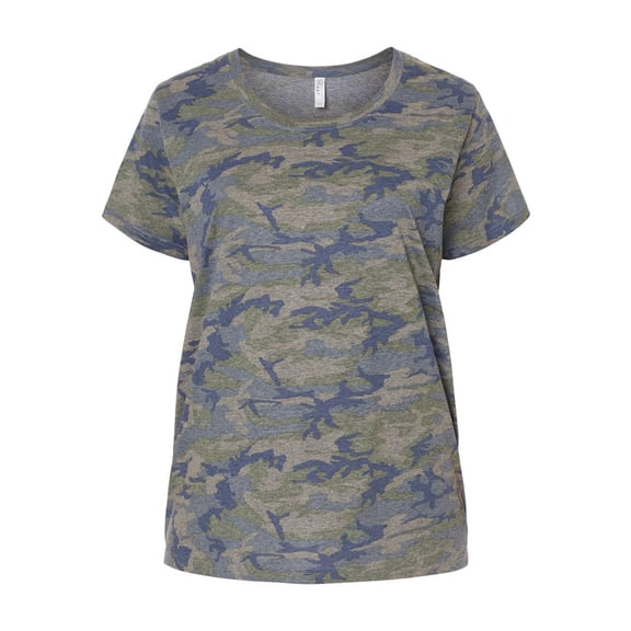 LAT B04938982 Women Curvy Collection Fine Jersey T-Shirt, Vintage Camo - Size 1 - 14 to 16