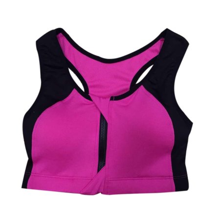 

ROBOT-GXG Wirefree Padded Sports Bra Women Girl Zipper Push Up Underwear Brassiere