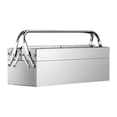 thumbnail image 3 of davian Tool Box Fold Out Storage Case Organizer Stainless Steel Chest Suitcase Handle Lock Secure MultiFunction Tray Suitable for home garage equipment storage Double layer, 3 of 8