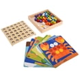 thumbnail image 4 of Juguete De Arte Con Botones, Bordes Redondeados, Juguete De Aprendizaje, Mosaico, Tablero Perforado, Juguetes, Clavos De Setas Para Aprendizaje Educativo Para Niños, 4 of 7