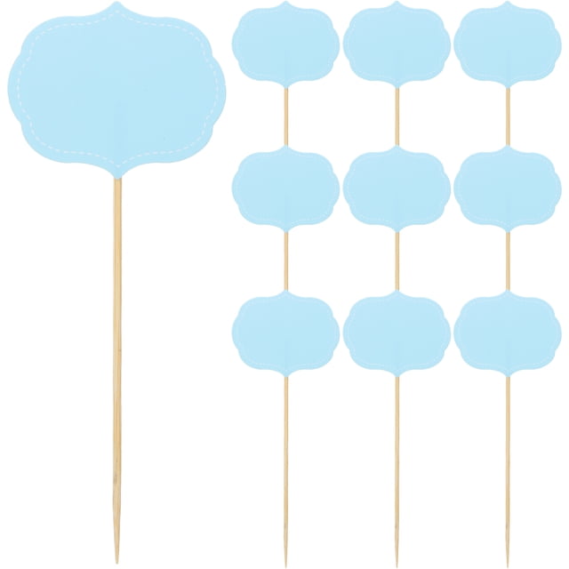 KAKOWELY 24pcs DIY Buffet Labels Food Tags Blank Toothpick Flags Appetizer Signs Cupcake Toppers,5.91"X2.36"X0.04"