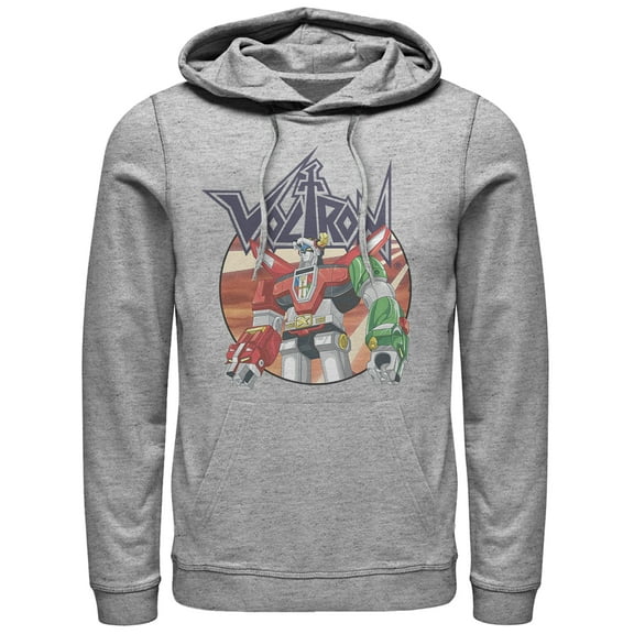 Men's Voltron: Defender of the Universe Robot Circle Pull Over Hoodie Athletic Heather 2X Large