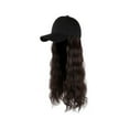thumbnail image 1 of Youkk Casquette de Baseball Femme Perruque Longue Bouclée Ondulée Décorative Fausse Extension de Cheveux Décoration Chapeau Postiche Fête Réutilisable Accessoire Chapeau Noir Brun Foncé, 1 of 8