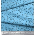 thumbnail image 3 of Soimoi Blue Cotton Cambric Fabric Hoya Kerrii Leaves Print Fabric by the Yard 58 Inch Wide, 3 of 3