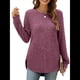 thumbnail image 2 of Suéteres de Moda para Mujer, Tops de Larga, Ropa de Otoño, Camisetas y Blusas de Moda. Rojo Púrpura XXL, 2 of 6