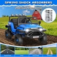 thumbnail image 6 of Funcid 12 Volt Ride on Toys for Toddlers Ride on Cars with Remote Control, Battery Powered Ride on Truck Car w/ Bluetooth Music, LED Lights, Spring Suspension, 3 Speeds, Blue, 6 of 9
