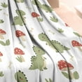 thumbnail image 3 of White Cartoon Dinosaurs Mushrooms Pattern Blanket,Comfortable Soft Flannel Throw Blanket,All Season,Warm Lightweight Blankets for Sofa Bed Couch Living Room Chair,30"x40", 3 of 4