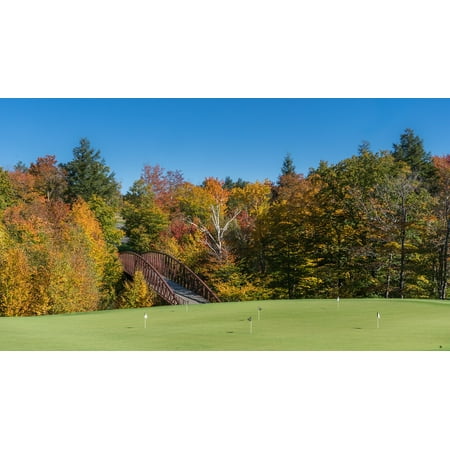 Canvas Print Fall Autumn Stowe Foliage Vermont America Stretched Canvas 10 x