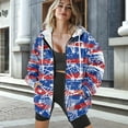 thumbnail image 3 of Garronmavis Stars Red Blue Stripes Women's Zip-up Sweatshirt Fall Outdoor Clothing Stretchy Loose Fitting Sportswear Casual Hoody Jacket Oversized, 3 of 7