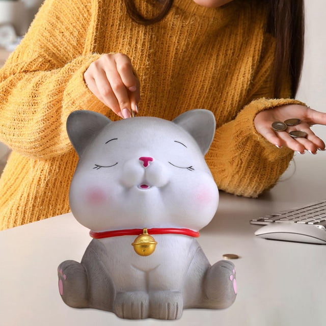 Estatua de estatuilla de gato, hucha, botella de almacenamiento de regalo para Festival, decoración del hogar, olla de ahorro delicada y encantadora,