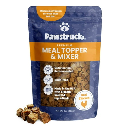 Pawstruck Premium Air Dried Dog Food Meal Topper & Mixer, Chicken, 8 oz. Bag
