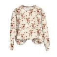 thumbnail image 4 of TTUHYWXI Womens Ugly Christmas Deer Sweatshirts Fashion Xmas Pullover Tops Fall Casual Crewneck Long Sleeve T Shirts Oversized (Beige, XL), 4 of 6