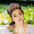 thumbnail image 2 of KALLORY Red Rhinestone Bridal Hairpiece, Comfortable and Elegant Wedding Accessory for Special Events and Formal Occasions, 2 of 10