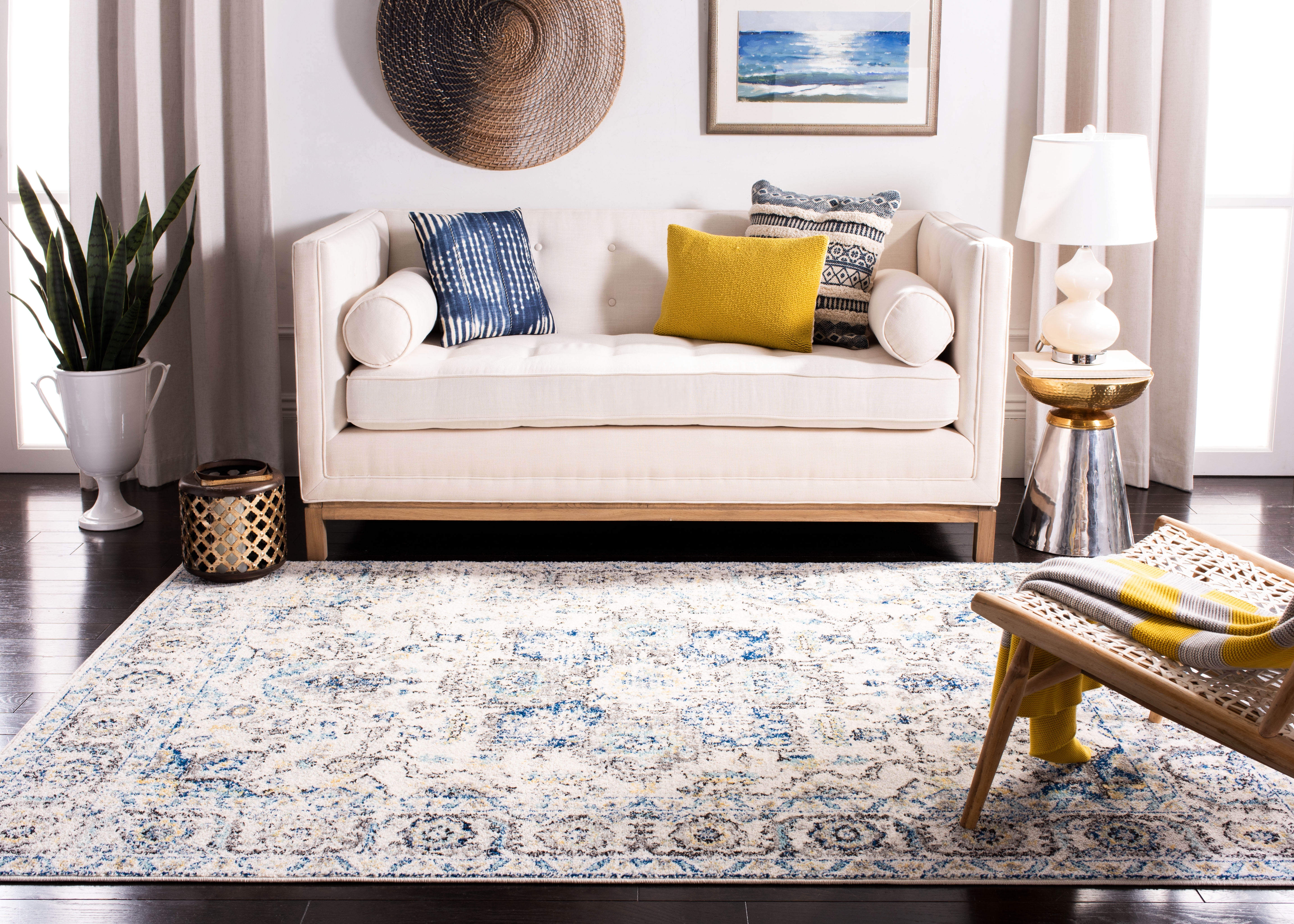 Safavieh Madison Katina Traditional Oriental Area Rug, Gray/Ivory, 12' x 12' Square