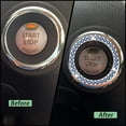 thumbnail image 3 of 4Pcs Blue Bling Crystal Rhinestone Car Ignition Button Ring, Car Emblem Sticker with 35 Pcs Sparkling Rhinestones for Engine Ignition Key Button, AC Control Knobs, Volume and Tune Knobs, 3 of 7