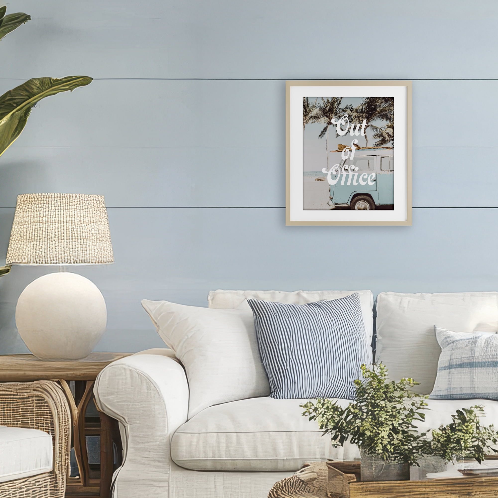 Stupell Industries Retro Out Of Office Beach Birch Framed Print Under Glass, design by Lil' Rue